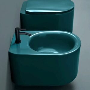 Coppia sanitari AXA serie NORM collezione DELANO colore petrolio art 90010 vaso- 90020 bidet-